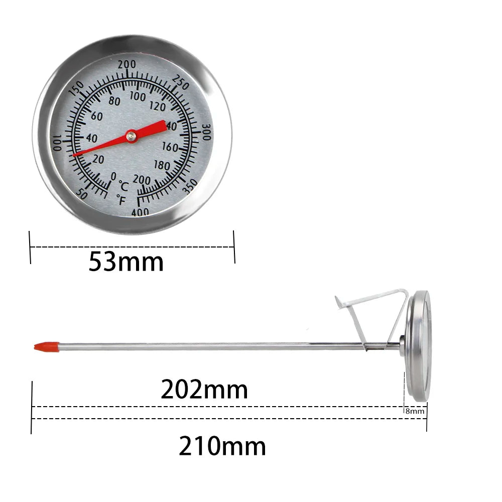 Mitat: kellotaulu Ø 53 mm, anturi 202 mm, kokonaispituus 210 mm