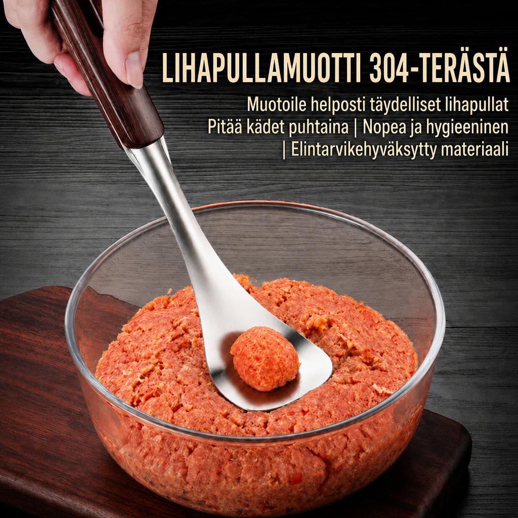 Bullebo™ – Lihapullalusikka, joka muotoilee tasakokoiset lihapullat ilman tahmeita käsiä