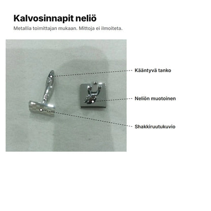 Kalvosinnapit neliö selitettynä: kääntyvä tanko, neliön muotoinen ja shakkiruutukuvio