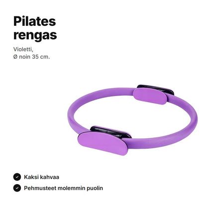 Pilates rengas violetti – halkaisija noin 35 cm, kaksi kahvaa ja pehmusteet molemmin puolin