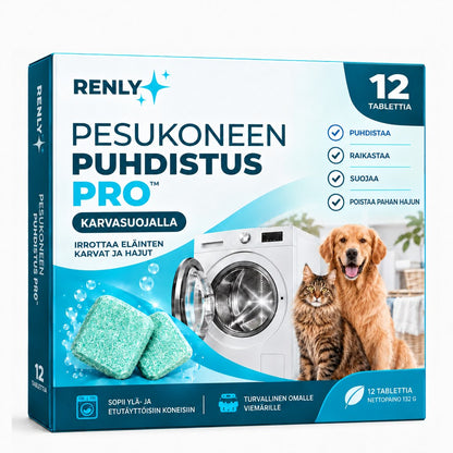 Renly pesukoneen puhdistusaine – Pro 12 tai Ultra 24 tablettia