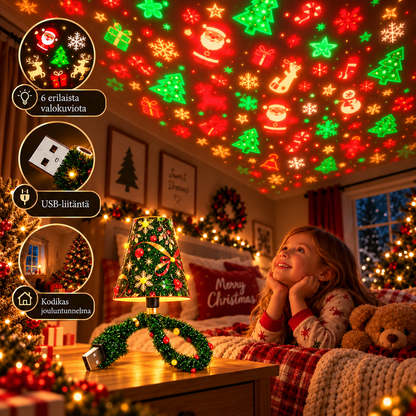 ChristmasGlow™ – Jouluprojektorilamppu USB-liitännällä